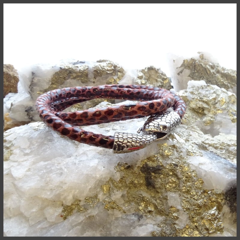 Bracelet serpent en cuir No 1