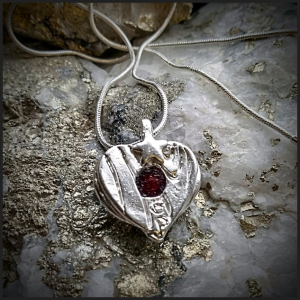 Nature fine silver pendant No 6