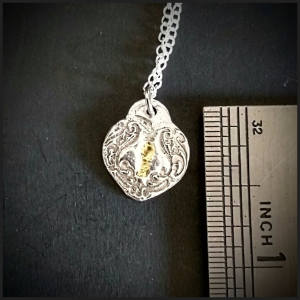 Mini silver and 24k gold pendant No 1