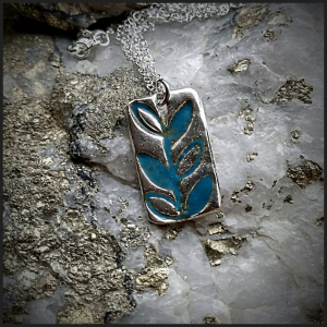 Silver and enamel pendant No 1