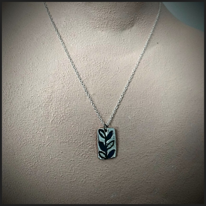 Silver and enamel pendant No 1