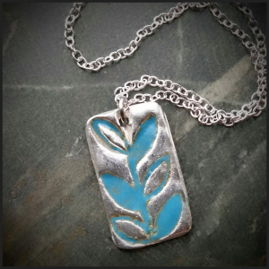 Silver and enamel pendant No 1