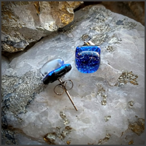 Fused glass pendant and earrings No 139