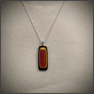 Fused glass pendant and earrings No 140