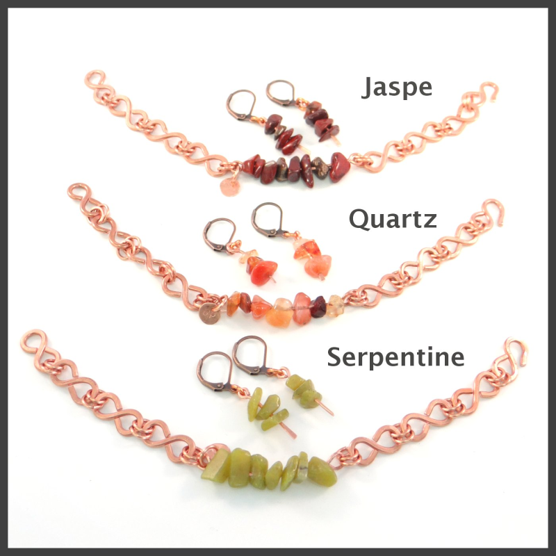 Bracelet éternité avec boucles d'oreilles