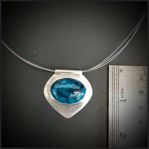 Silver and drageon scale agate necklace No 2