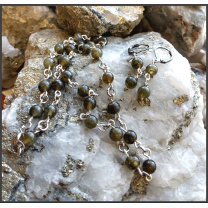 Collier en labradorite avec boucles d'oreilles