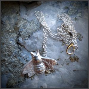 Bee fine silver pendant