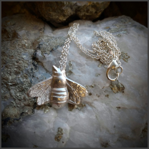 Bee fine silver pendant