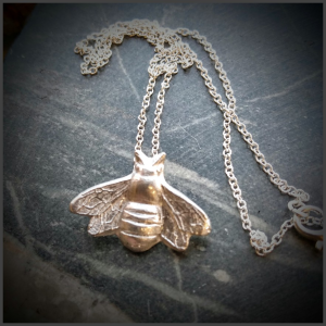 Bee fine silver pendant