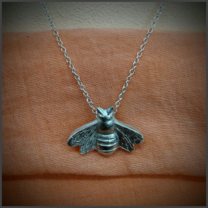 Bee fine silver pendant