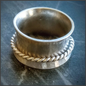 Argentium silver meditation ring No 1