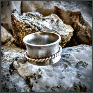 Argentium silver meditation ring No 1