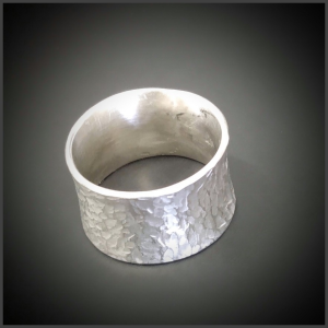 Argentium silver large band ring No 1