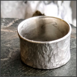 Argentium silver large band ring No 1