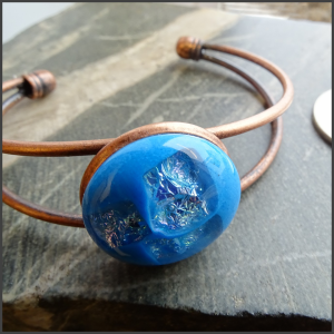 Fused glass and copper bracelet No 2