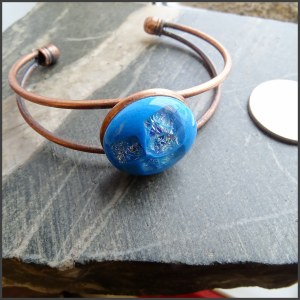 Fused glass and copper bracelet No 2