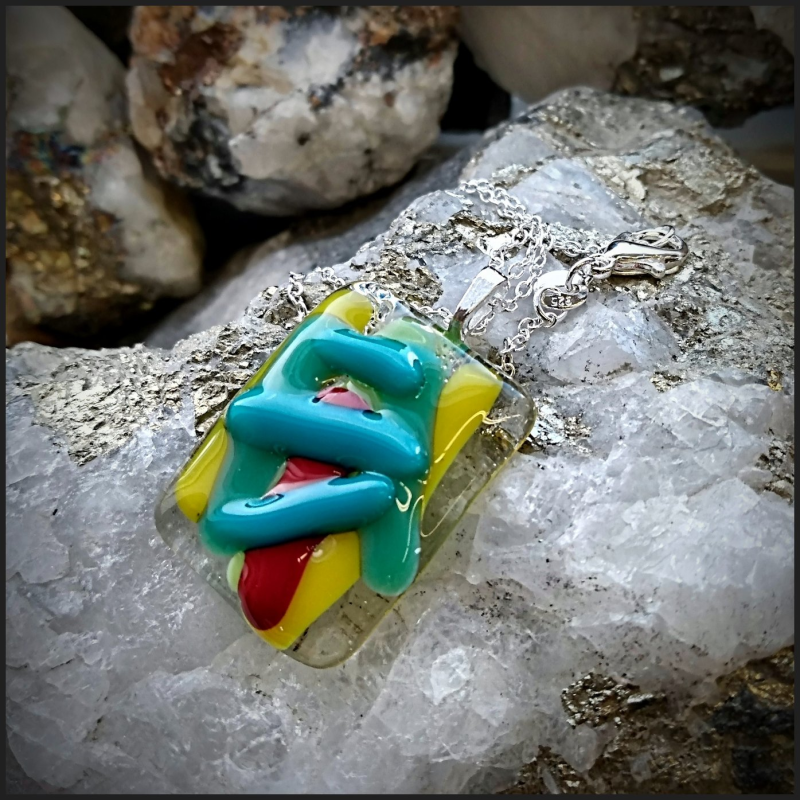 Fused glass pendant No 113