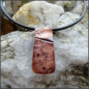 Glass necklace on copper No 3