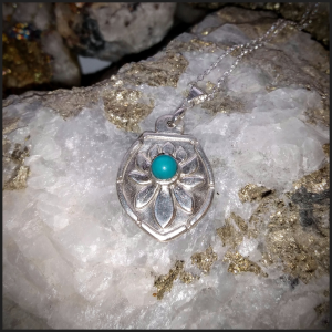 Fine silver lotus pendant