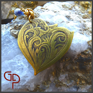 Brass heart necklace No 1