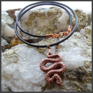 Copper snake pendant