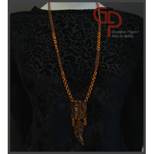 Collier lariat plume