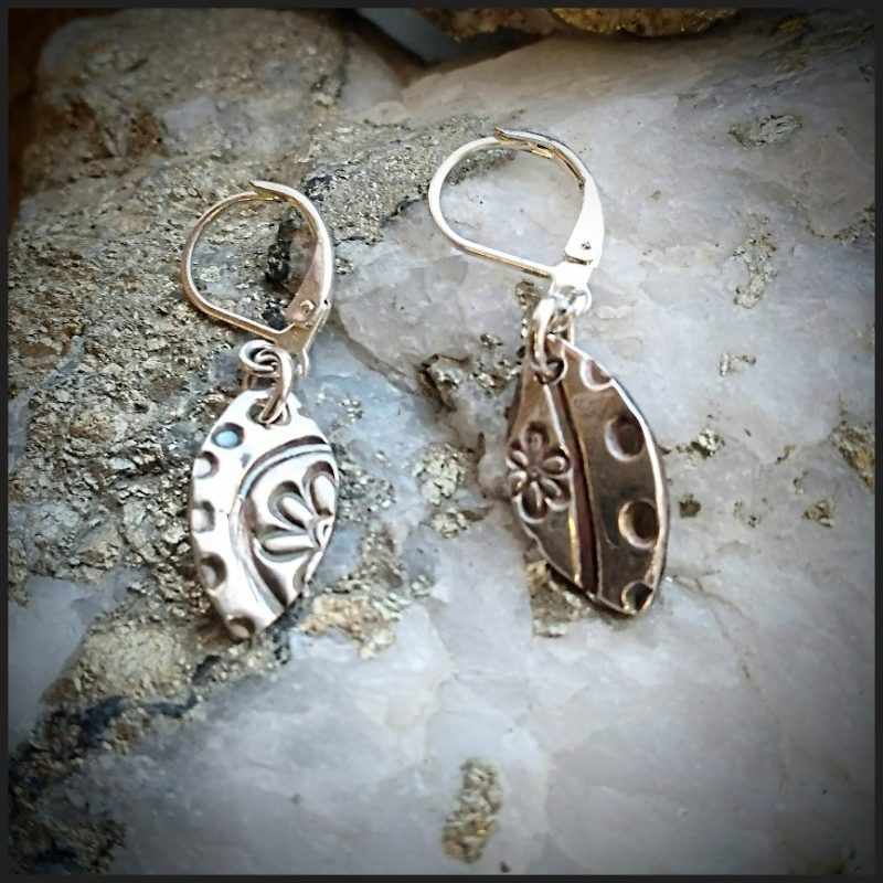 Boucles d'oreilles en argent fin No 2