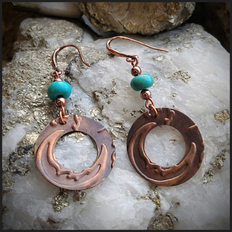 Copper earrings No 7