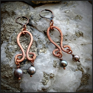 Egyptian style copper earrings