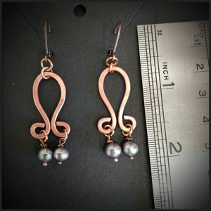 Egyptian style copper earrings