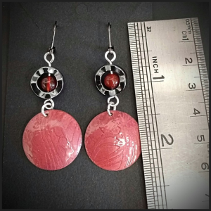 Enameled copper earrings