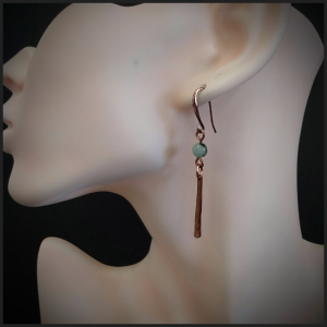 Ensemble collier et boucles d'oreilles en cuivre et turquoise africaine No 1