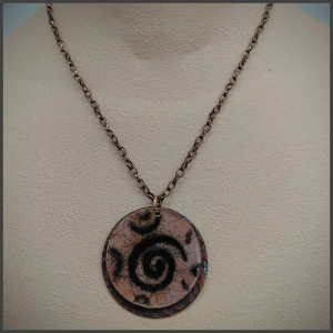 Enamelled copper necklace No 1