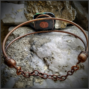 Glass and copper bracelet No 3