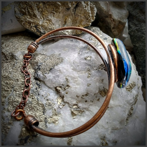 Glass and copper bracelet No 3