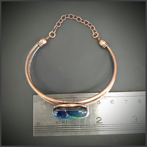 Glass and copper bracelet No 3